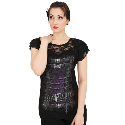 Spiral - WAISTED CORSET Top - Black